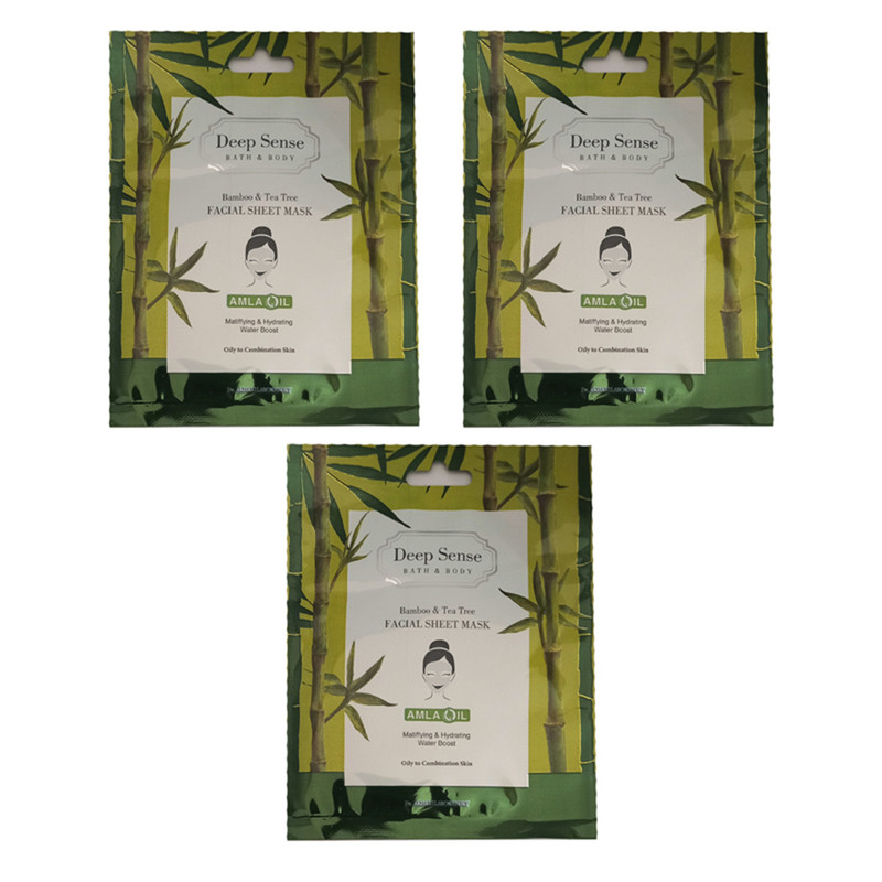 ماسک صورت دیپ سنس مدل بامبو درخت چای حجم 12 میلی لیتر بسته 3 عددی