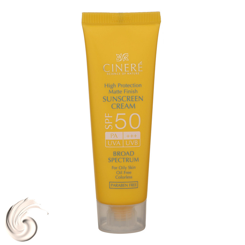 کرم ضدآفتاب بی‌رنگ سینره مدل SPF50 مناسب پوست چرب، حجم 50 میلی‌لیتر
