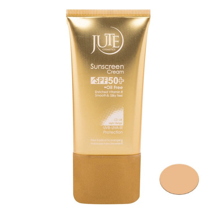 کرم ضد آفتاب ژوت بژروشن SPF 50، مناسب برای پوست چرب حجم 40 میلیلیتر، ضد آب، محافظتکننده در برابر اشعههای UVA و UVB، دارای فرمولاسیون فاقد چربی و ویتامین E، با ماندگاری 2 ساعته