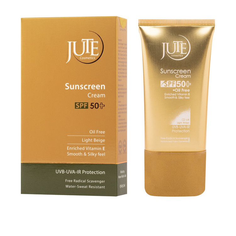کرم ضد آفتاب ژوت بژروشن SPF 50، مناسب برای پوست چرب حجم 40 میلیلیتر، ضد آب، محافظتکننده در برابر اشعههای UVA و UVB، دارای فرمولاسیون فاقد چربی و ویتامین E، با ماندگاری 2 ساعته